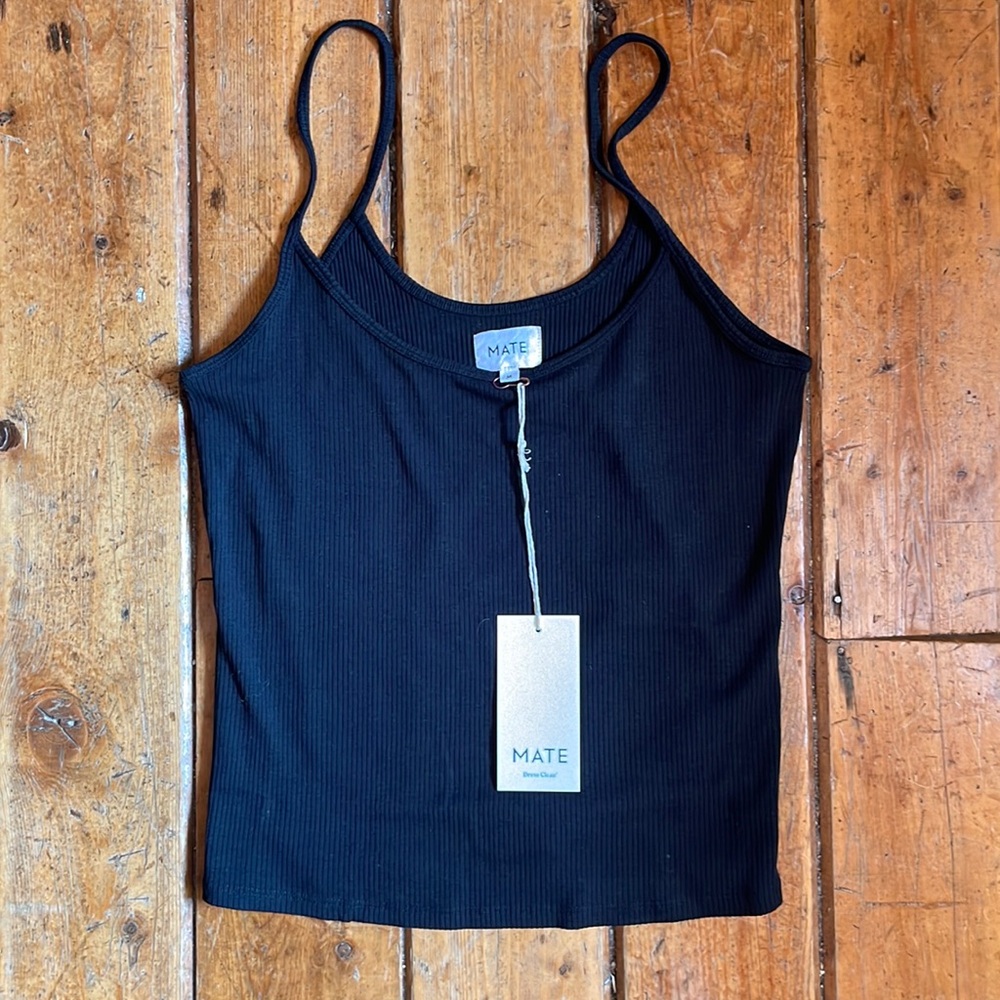 NWT MATE the label Tencel Rib Spaghetti Tank